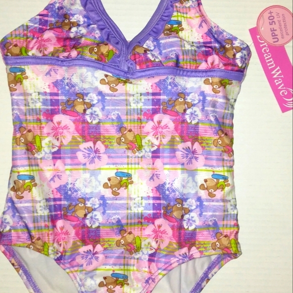 ☆NWT☆Cute Girls DREAM WAVE UPF 50+ Pink/Purple Plaid 2011 modest Swimsuit☆Sz 7/8 - Picture 6 of 13